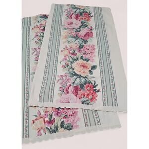 Vintage Martha Stewart 1988 Pillowcases Queen Cottage Floral Shabby Chic USA